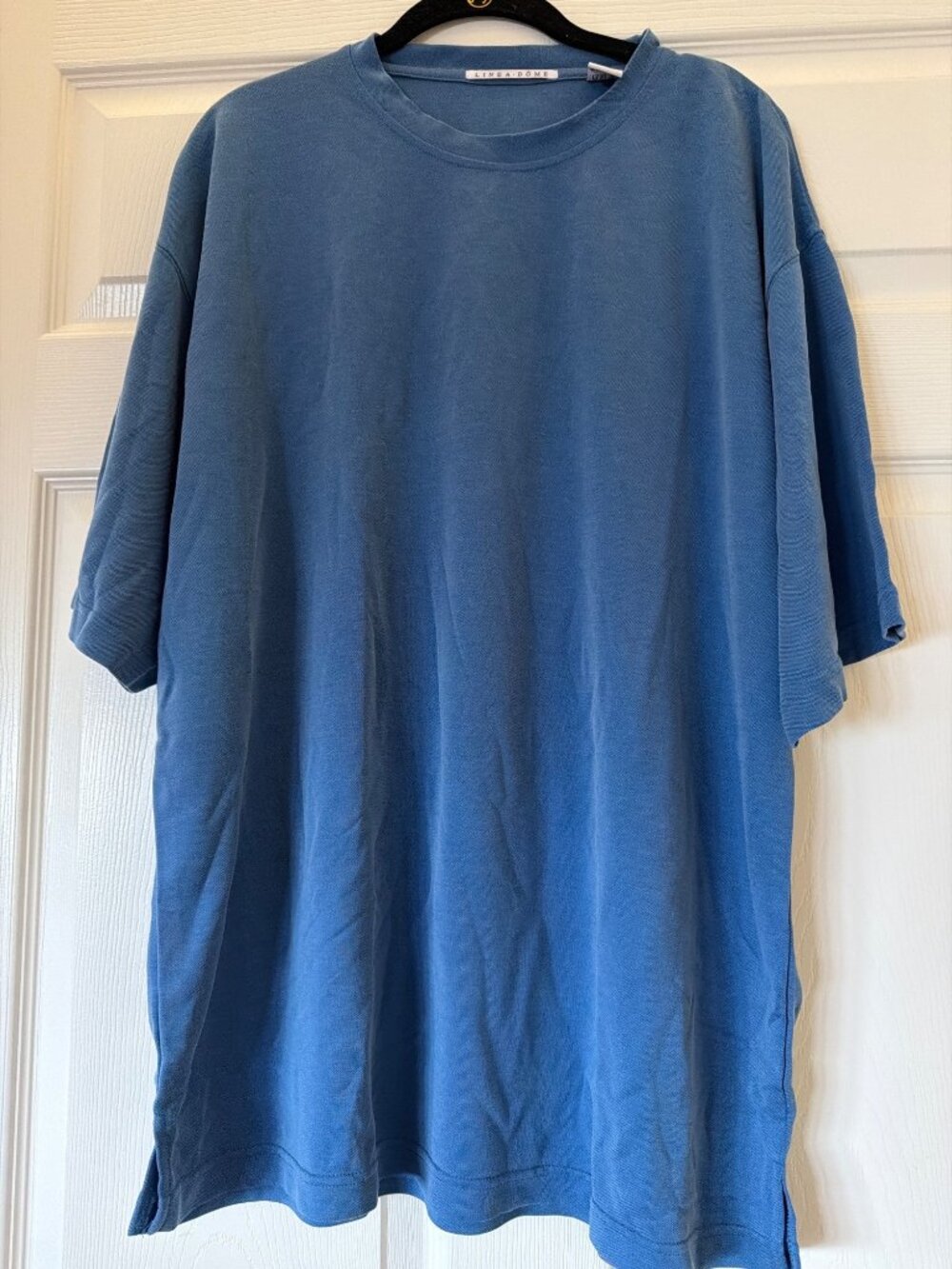 Linea Dome Blue Short-Sleeve Crewneck Shirt XXL Modal/Polyester Blend
